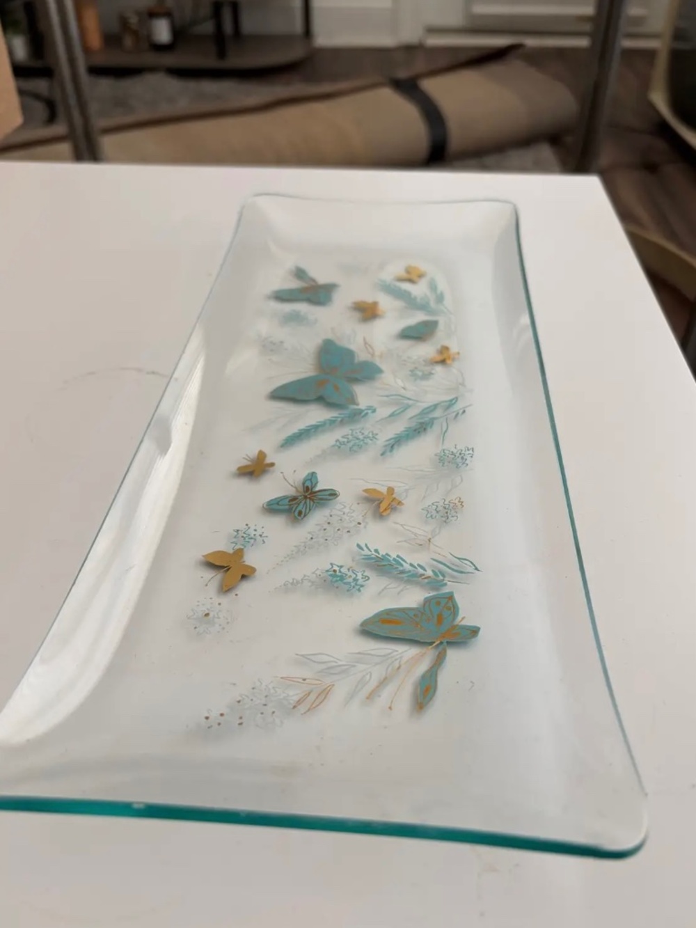 Vintage 1960s glass tray